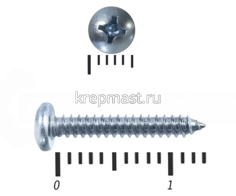 Саморез п/сфер гол. 2,2мм  DIN 7981 оцинк.
