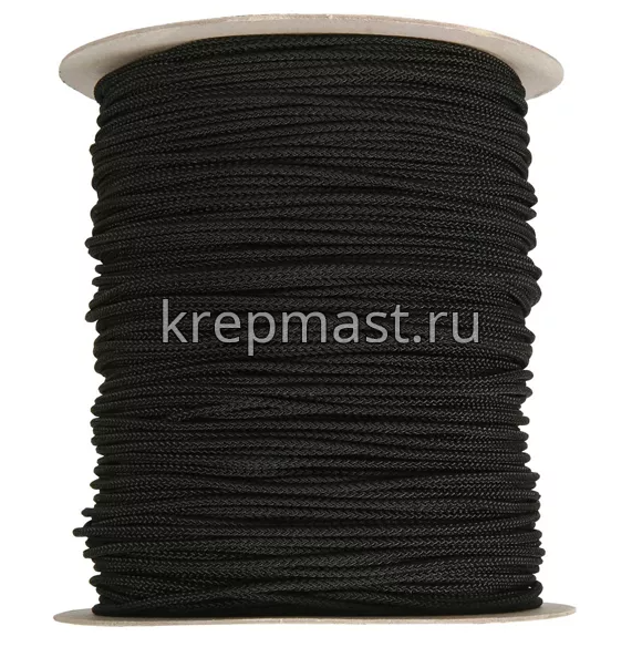 Шнур фаловый синтетический 6мм (черный) в Метрах