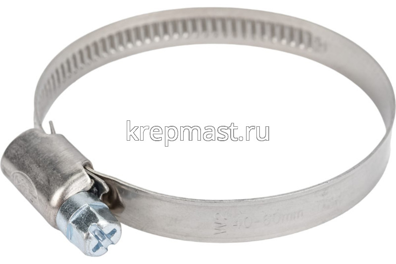 Хомут червячный нержавейка 40-60