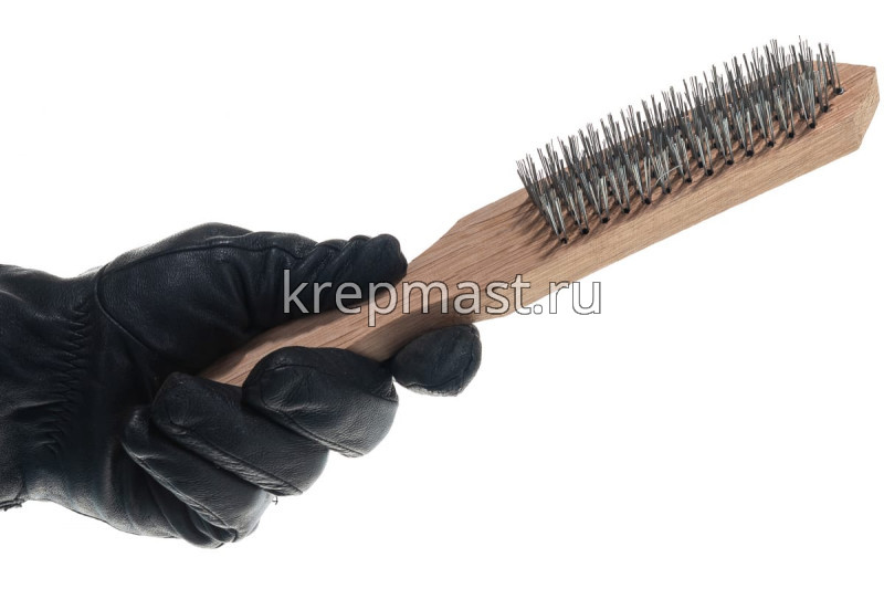 Корщетка деревянная ручка 6-ти рядная