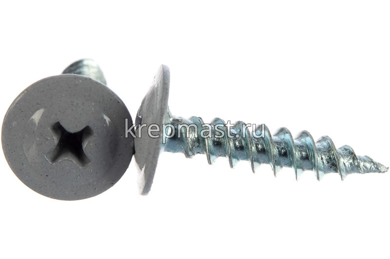 Саморез п/сф головка с п/ш острый 4,2х19 RAL7004