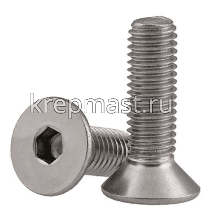 Винт с внут. шестиг. потай голов. 6х10 нерж. А2 DIN 7991