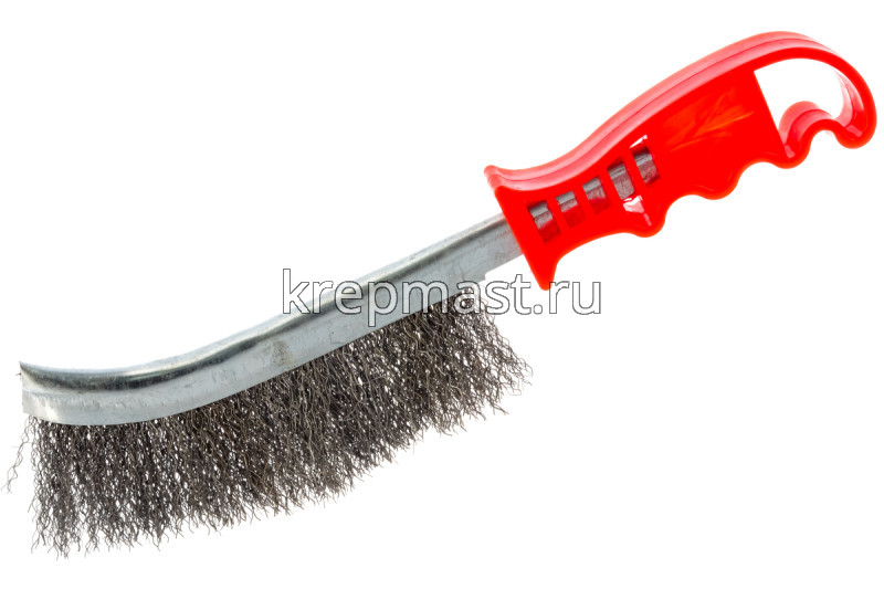Корщетка пластиковая ручка тип А сталь (изогнутая)