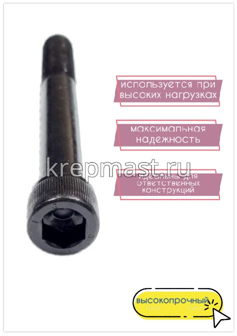 Винт с внутр.шестигранником 14 х120 черный кл.пр.12,9 н/р DIN 912