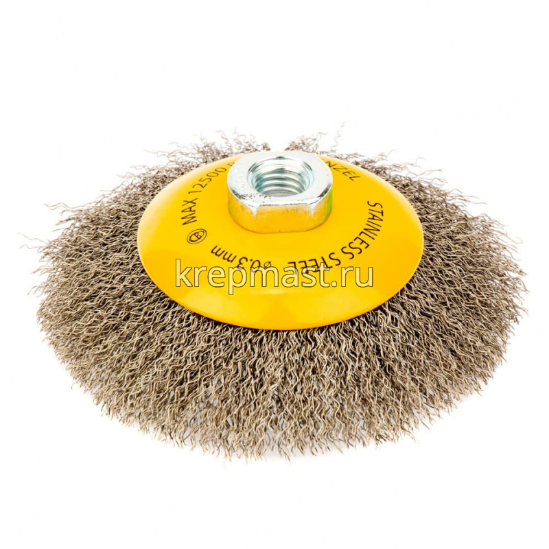 Корщетка- колесо 115мм для УШМ InWork сталь с наклоном гайка М14