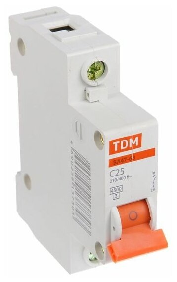 Авт.выключатель ВА 47- 63, 1Р 25А 4,5кА х-ка С