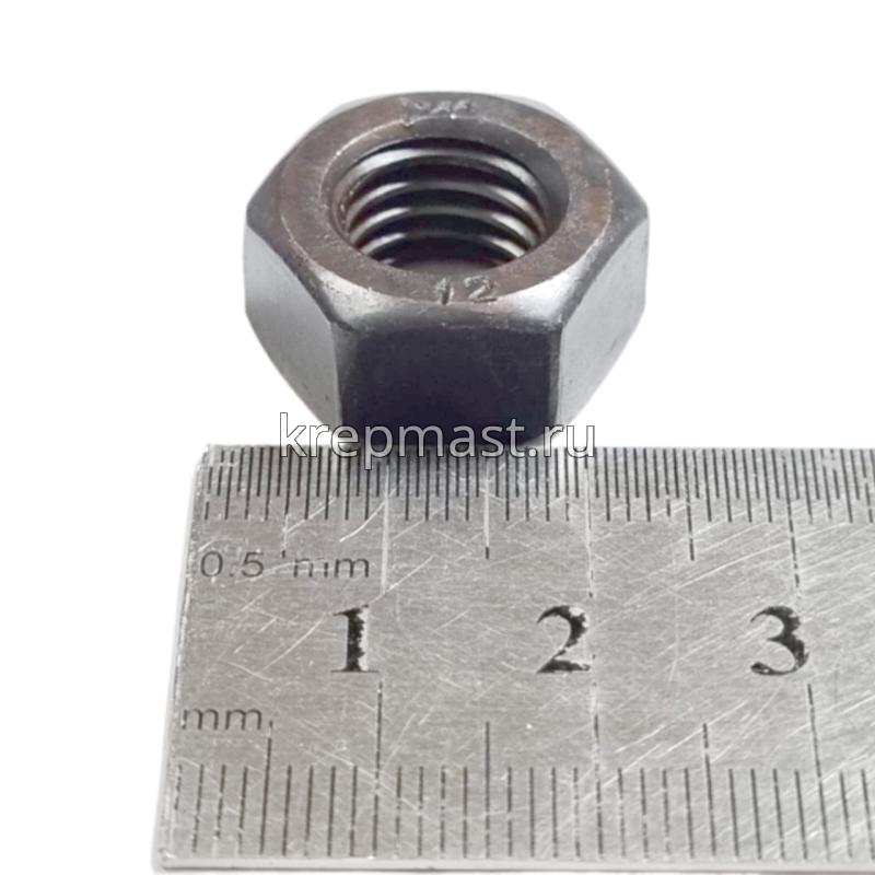 Гайка 6-гр. М 12 DIN 934 (1,75) кл.пр.12.0 черная