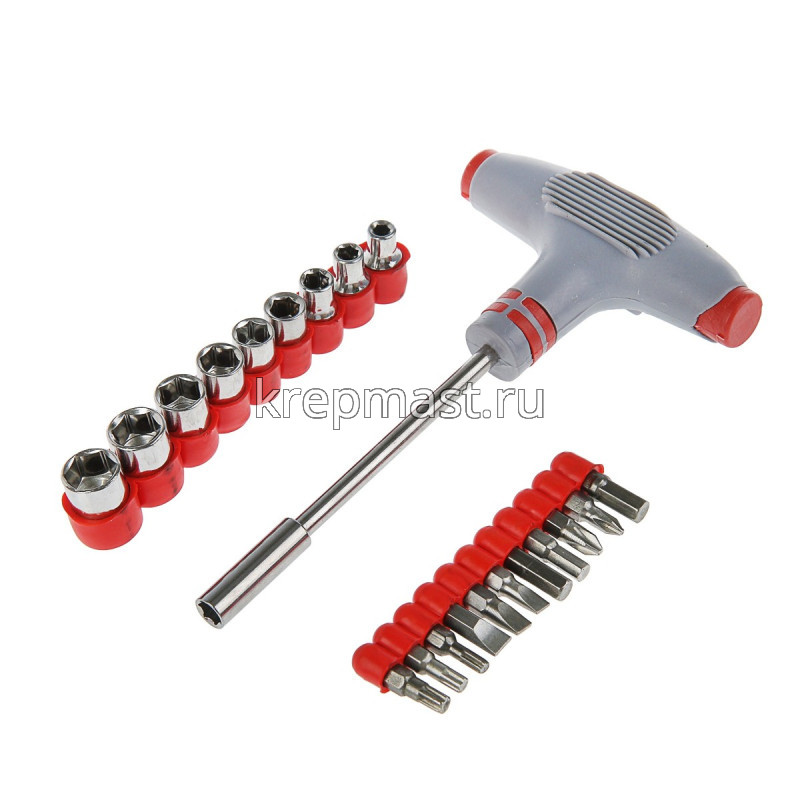 Отвертки-набор FIT :Т-образ.держатель +20бит+голов