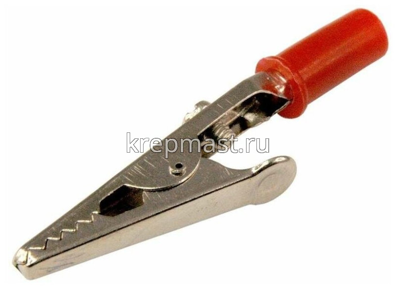 Зажим "крокодил" ЗК 15А 53мм КРАСНЫЙ