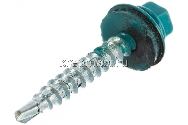 Саморез д/кровли краш. 4,8х35(38) RAL 5021