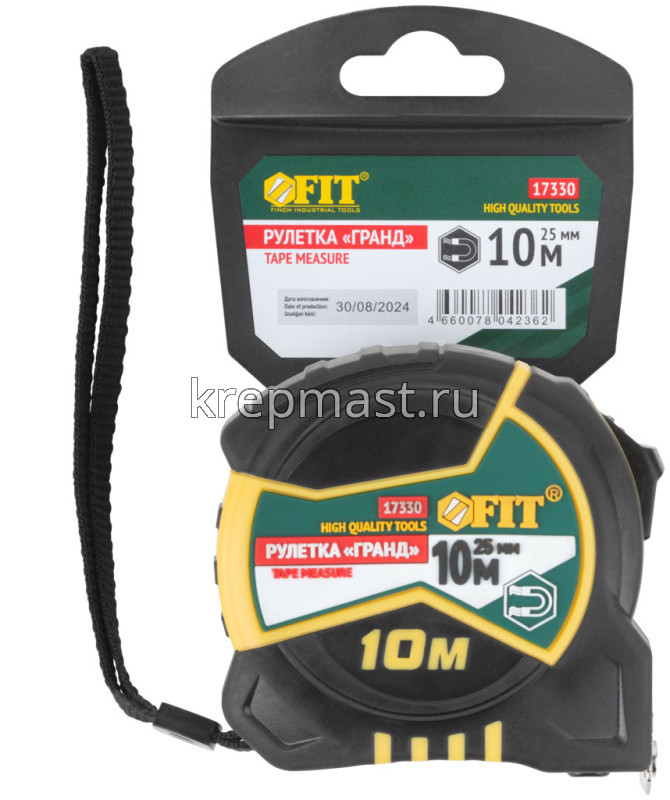 Рулетка 10м х 25мм FIT Гранд