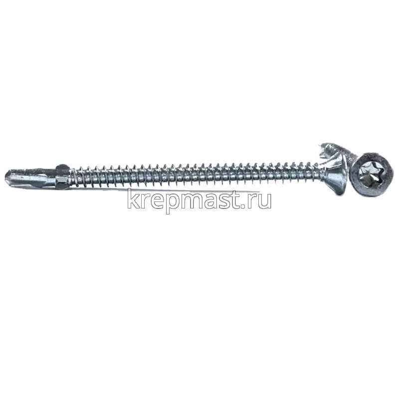 Саморез кров. ТХ30 с УШКАМИ б/шайбы DIN 7504 P 5,5х80 потай. - сверло оцинк.