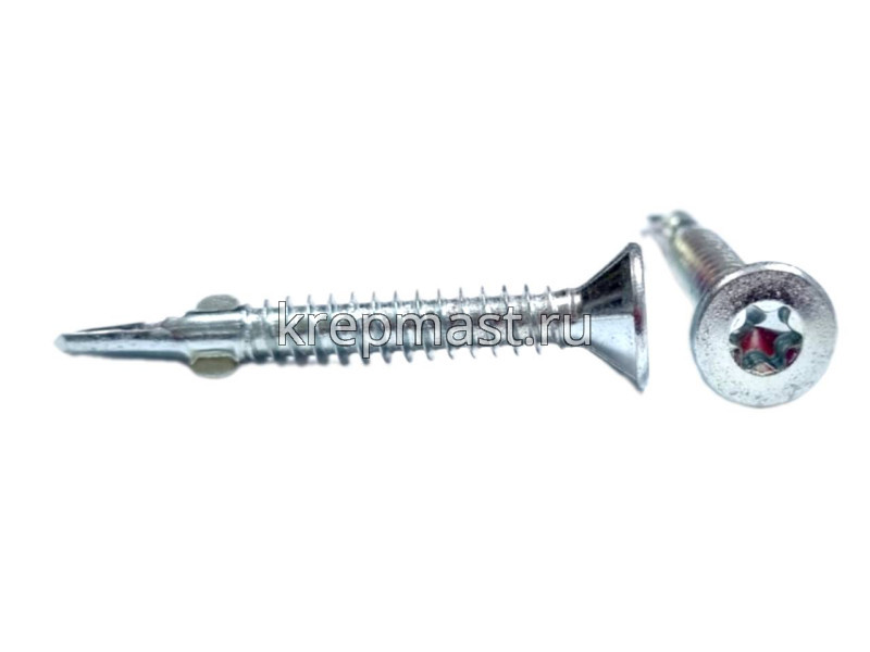 Саморез кров. ТХ30 с УШКАМИ б/шайбы DIN 7504 P 6,3х50 потай. - сверло оцинк.