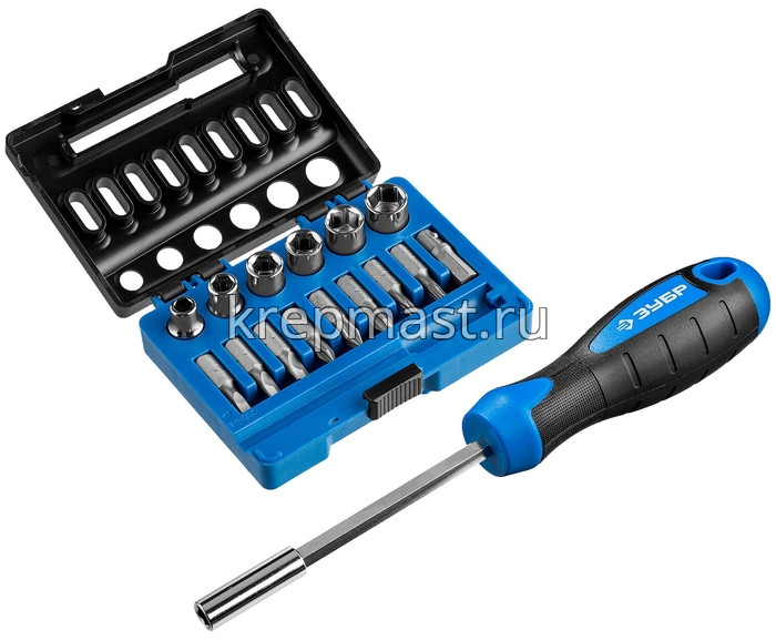 Отвертки-набор ЗУБР битодержатель с насадками 16шт