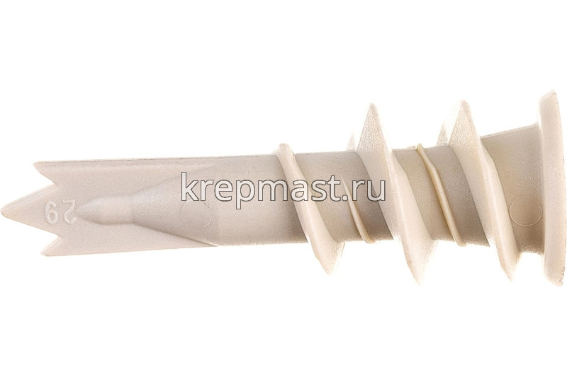 Дюбель DRIVA нейлон для ГПК удлин.сверло (бежевый)