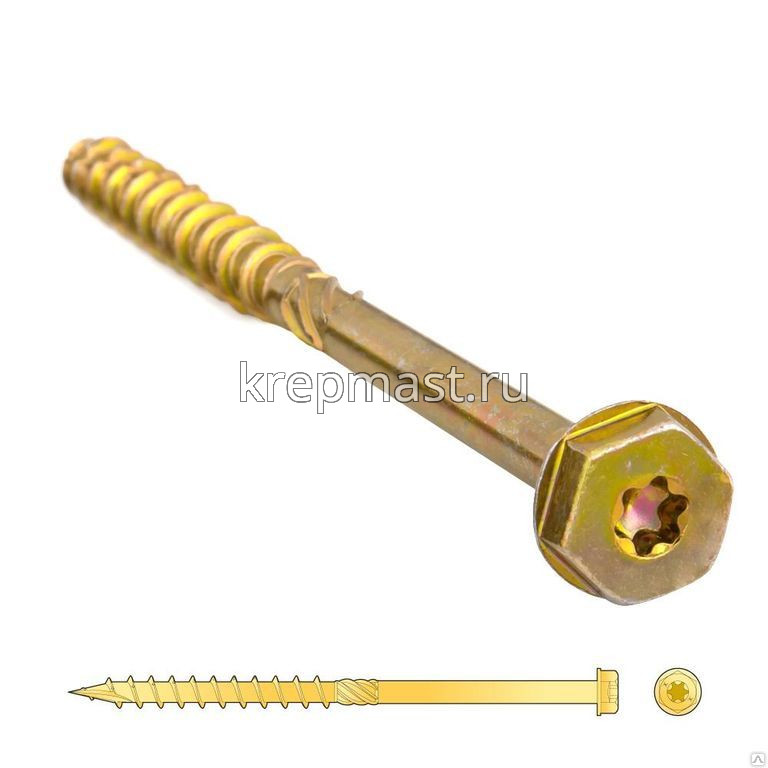 Шуруп с/нарез. для дерева 6гр.гол 10х400 Тх