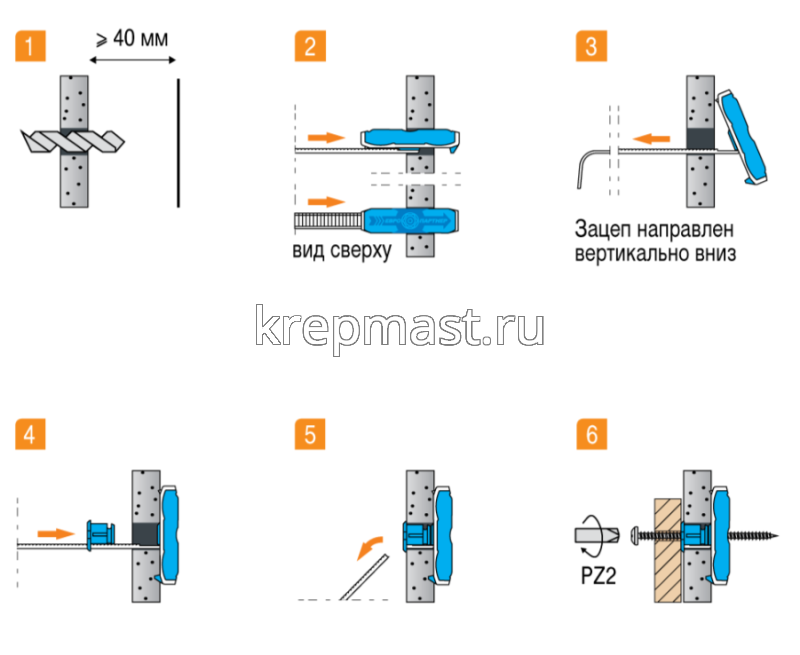 TWIN PAK (аналог DUOTEC) 10х40 дюбель + шуруп п/сф. 4х60