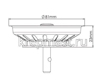 Е700-9 Пробка-выпуск (решетка) для сифона 3 1/2"
