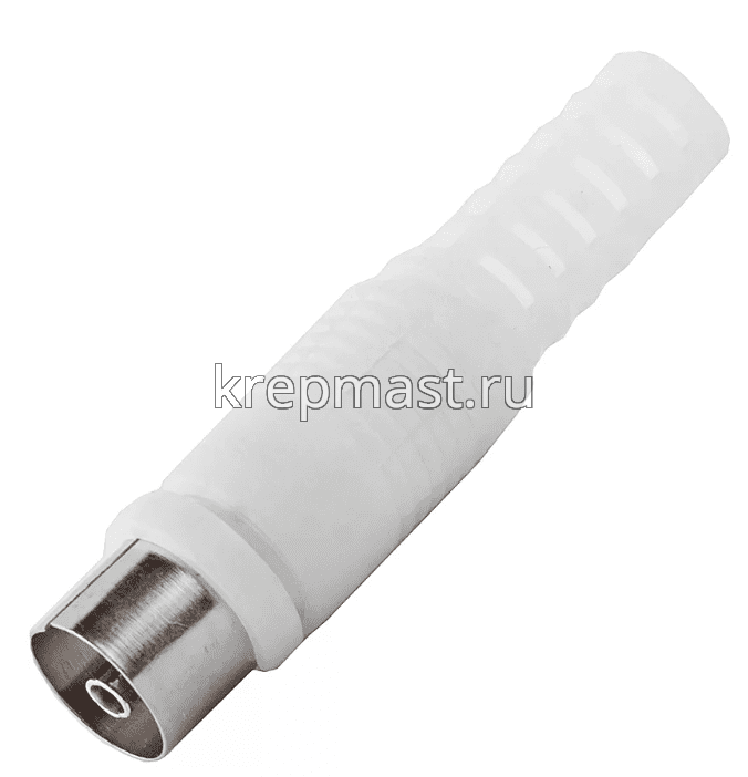 Гнездо ТВ антенное пласт без пайки белое TDM